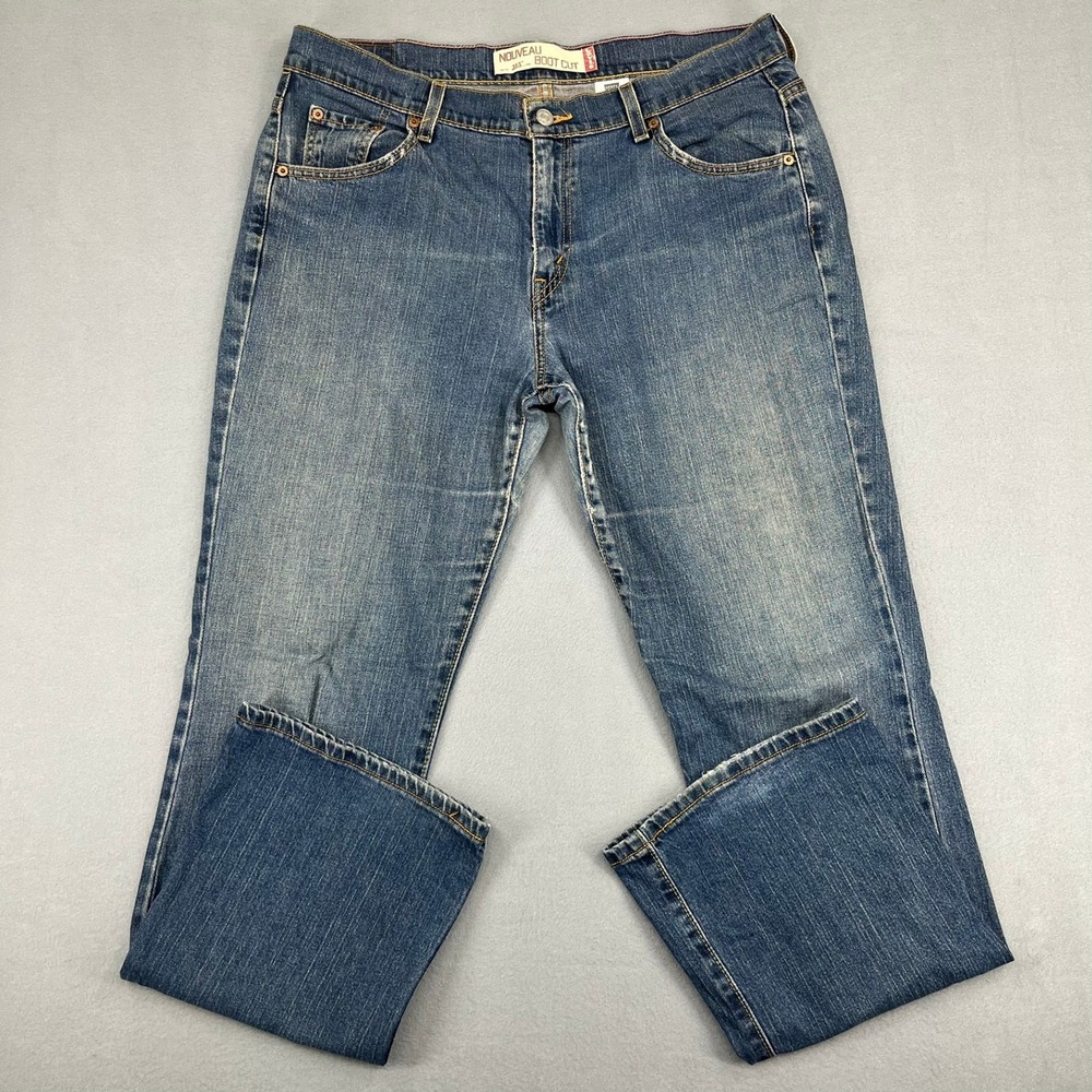 Levis 515 Nouveau Boot Cut Jeans Womens 14M Medium Wash Blue Denim Stretch